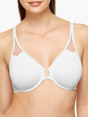 Wacoal Women's Unlined Front Close Underwire Racerback Bra White Size 32DD 8026